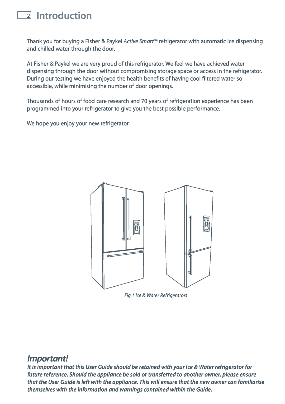 Fisher & Paykel RF201A, RF610A, RF540A installation instructions Introduction 