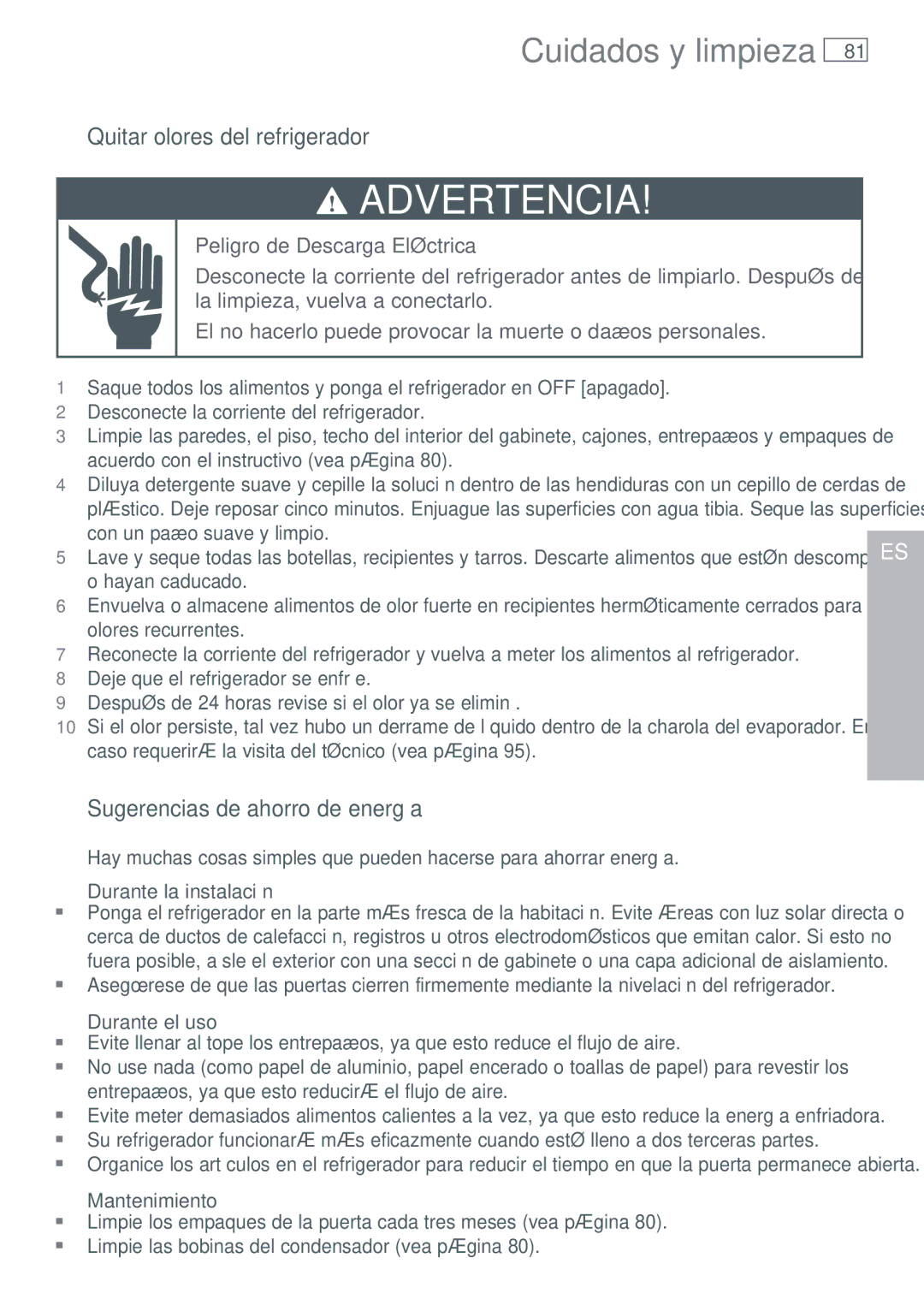 Fisher & Paykel RX256, RX216 Quitar olores del refrigerador, Sugerencias de ahorro de energía, Durante la instalación 