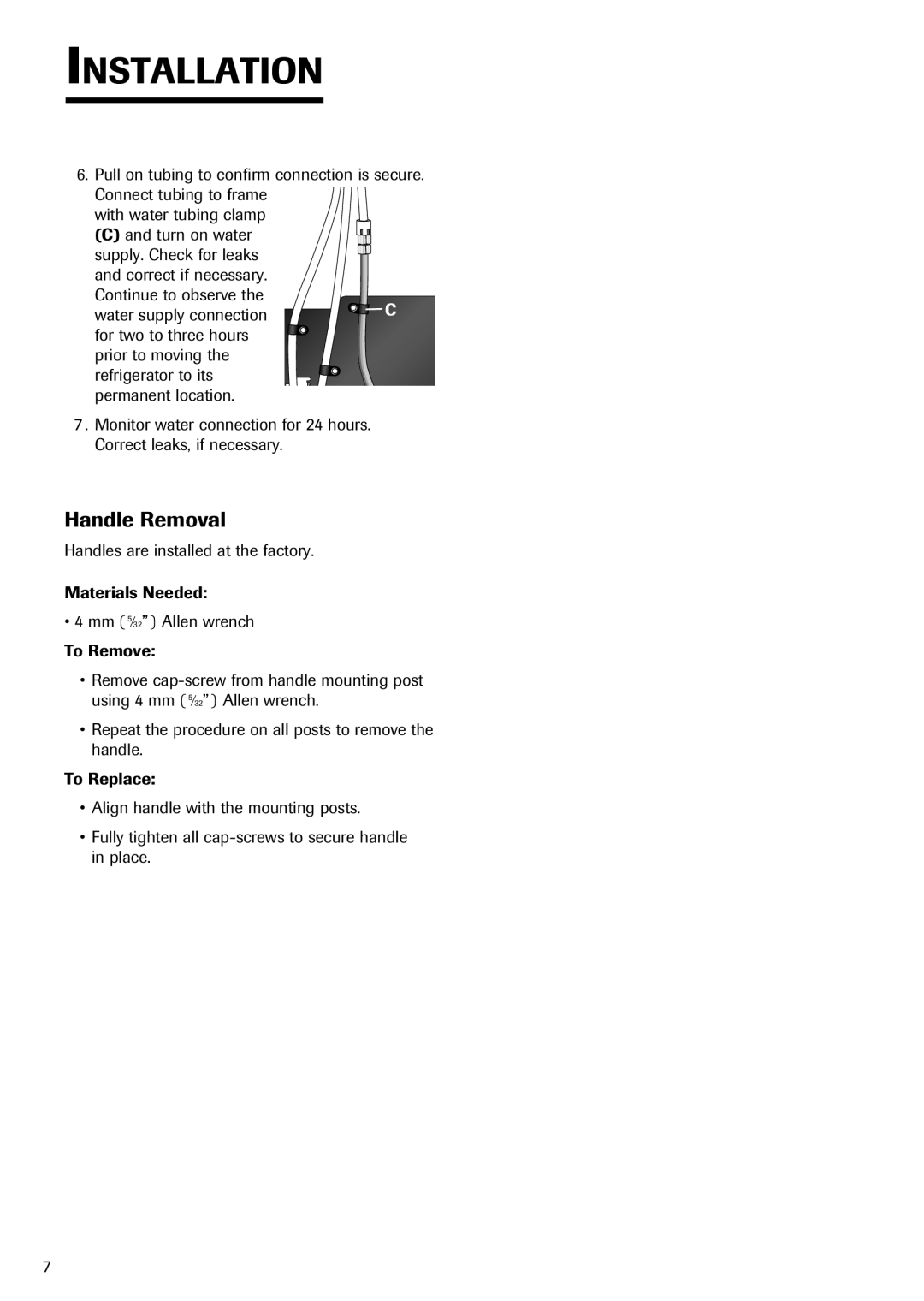 Fisher & Paykel RX256DT7X1 installation instructions Handle Removal 