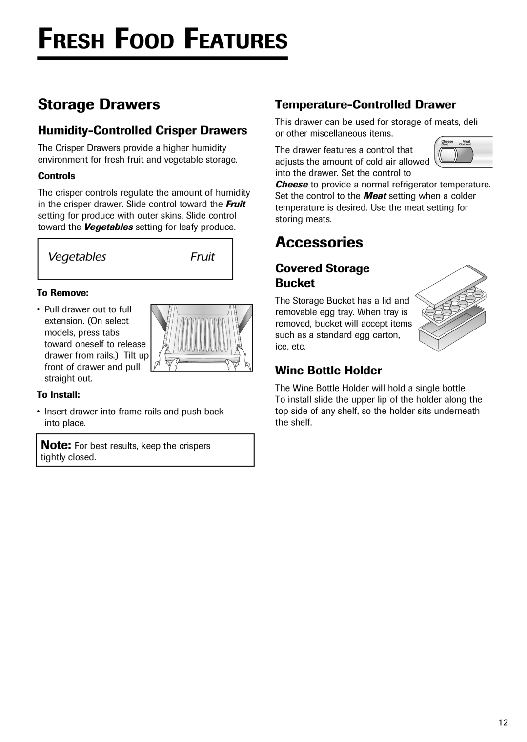 Fisher & Paykel RX256DT7X1 installation instructions Storage Drawers, Accessories 