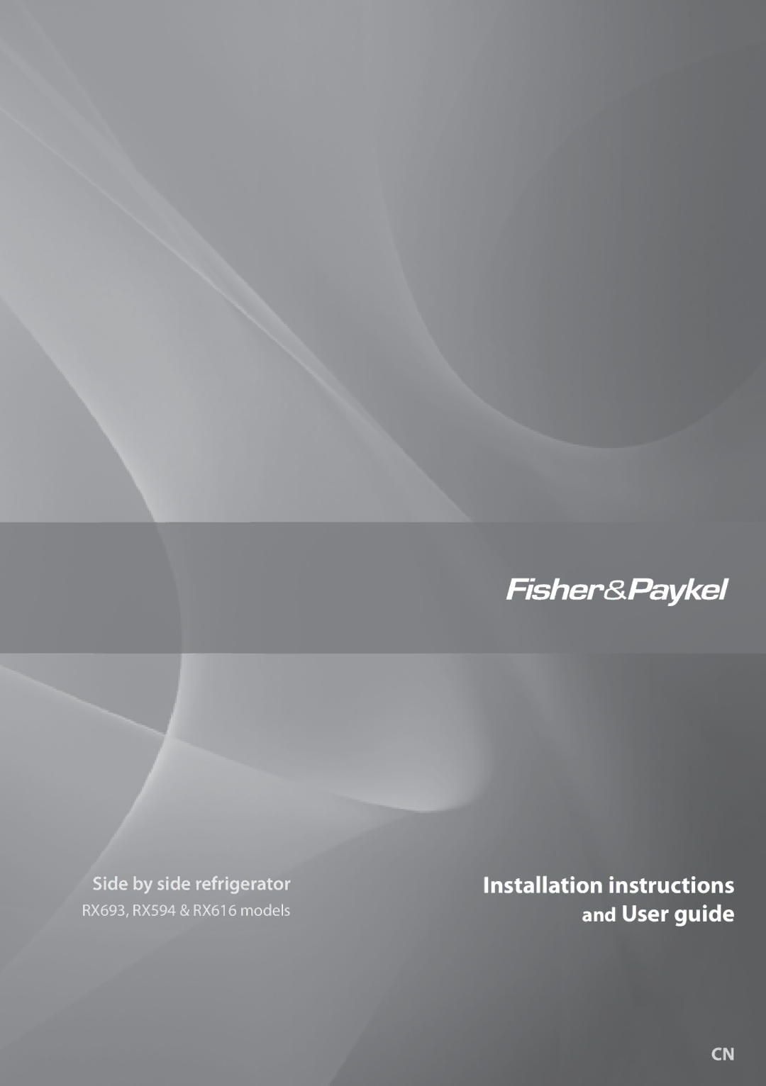 Fisher & Paykel RX616, RX693, RX594 installation instructions Installation instructions 