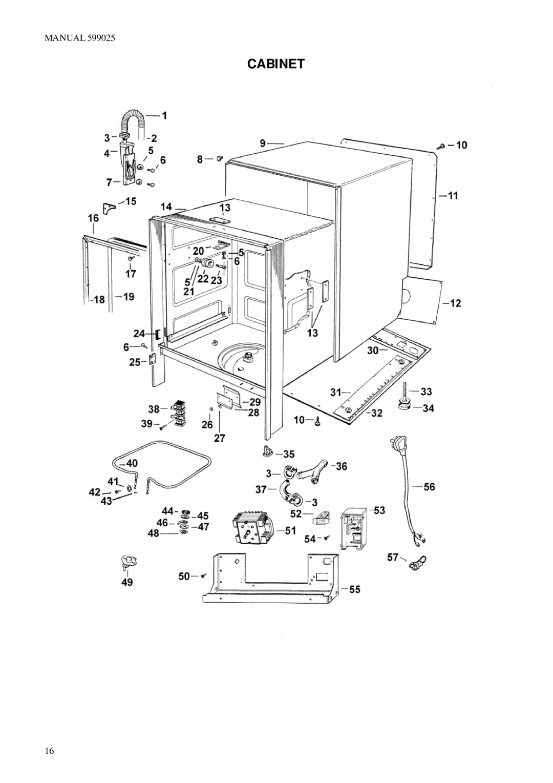 Fisher & Paykel 262M, S80, L80, M80, 3886S3886T, 3886M, 272S, 292T, 282E manual Cabinet 