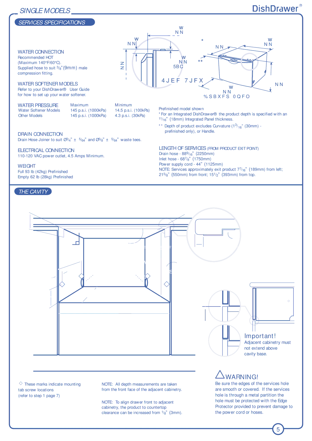 Fisher & Paykel V3 DS6031, V3 DD6031 installation instructions Single Models 