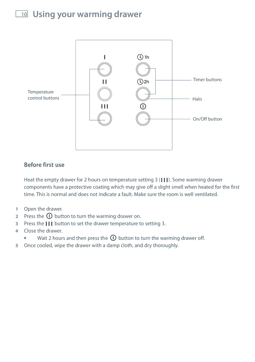 Fisher & Paykel W860SD manual Using your warming drawer, Before first use 