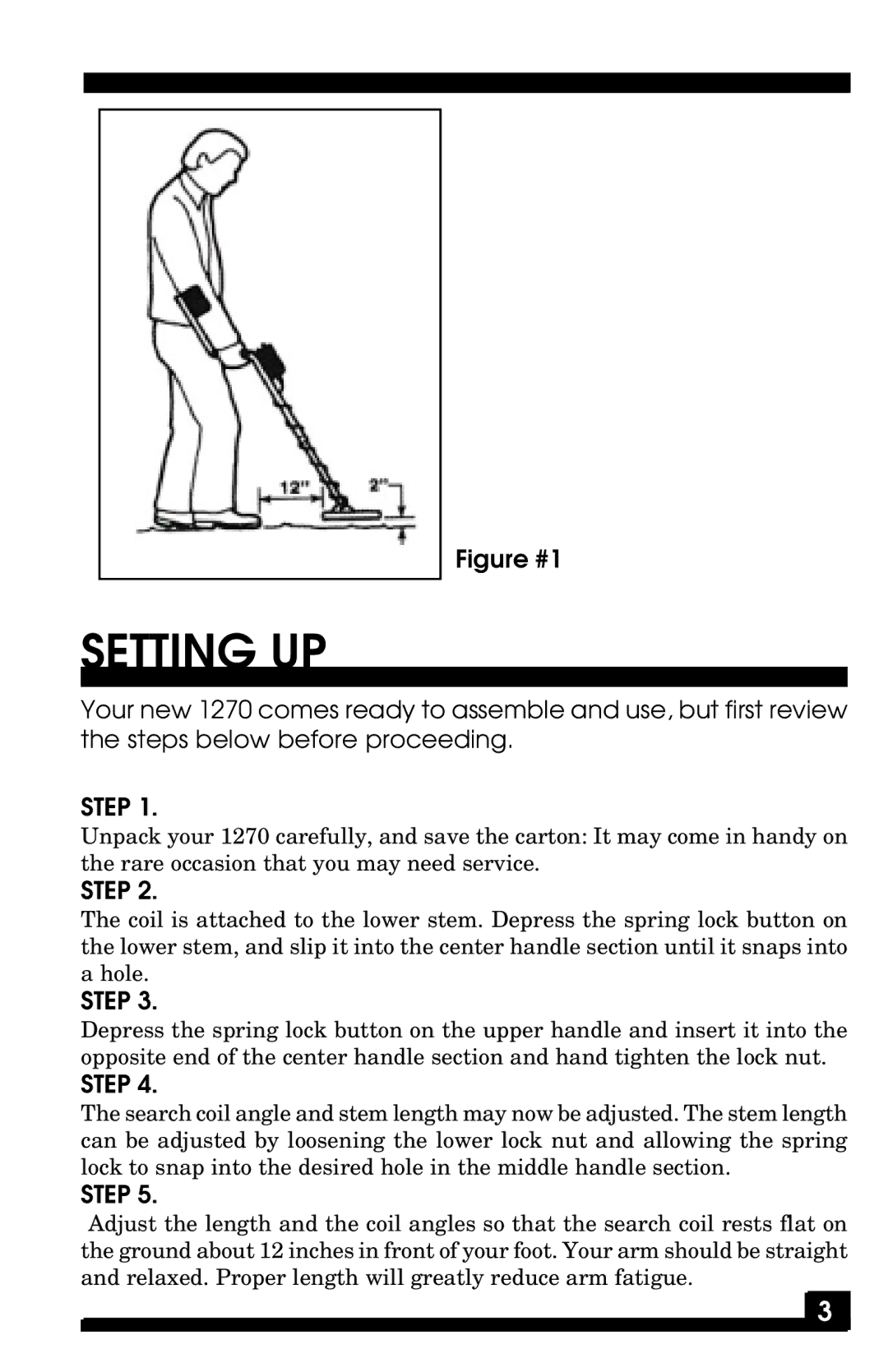 Fisher 1270 manual Setting UP, Step 