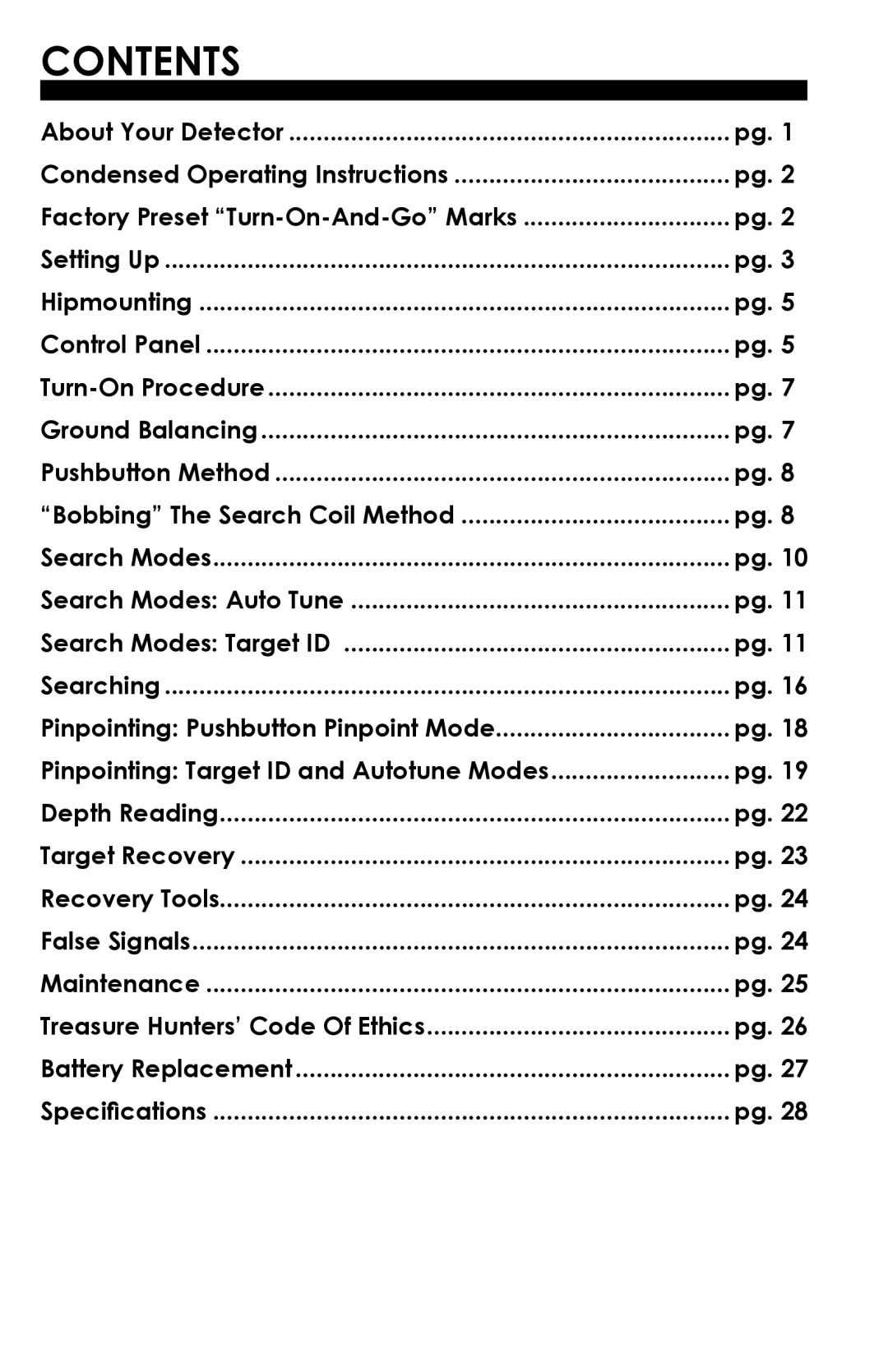 Fisher CZ-3D manual Contents 