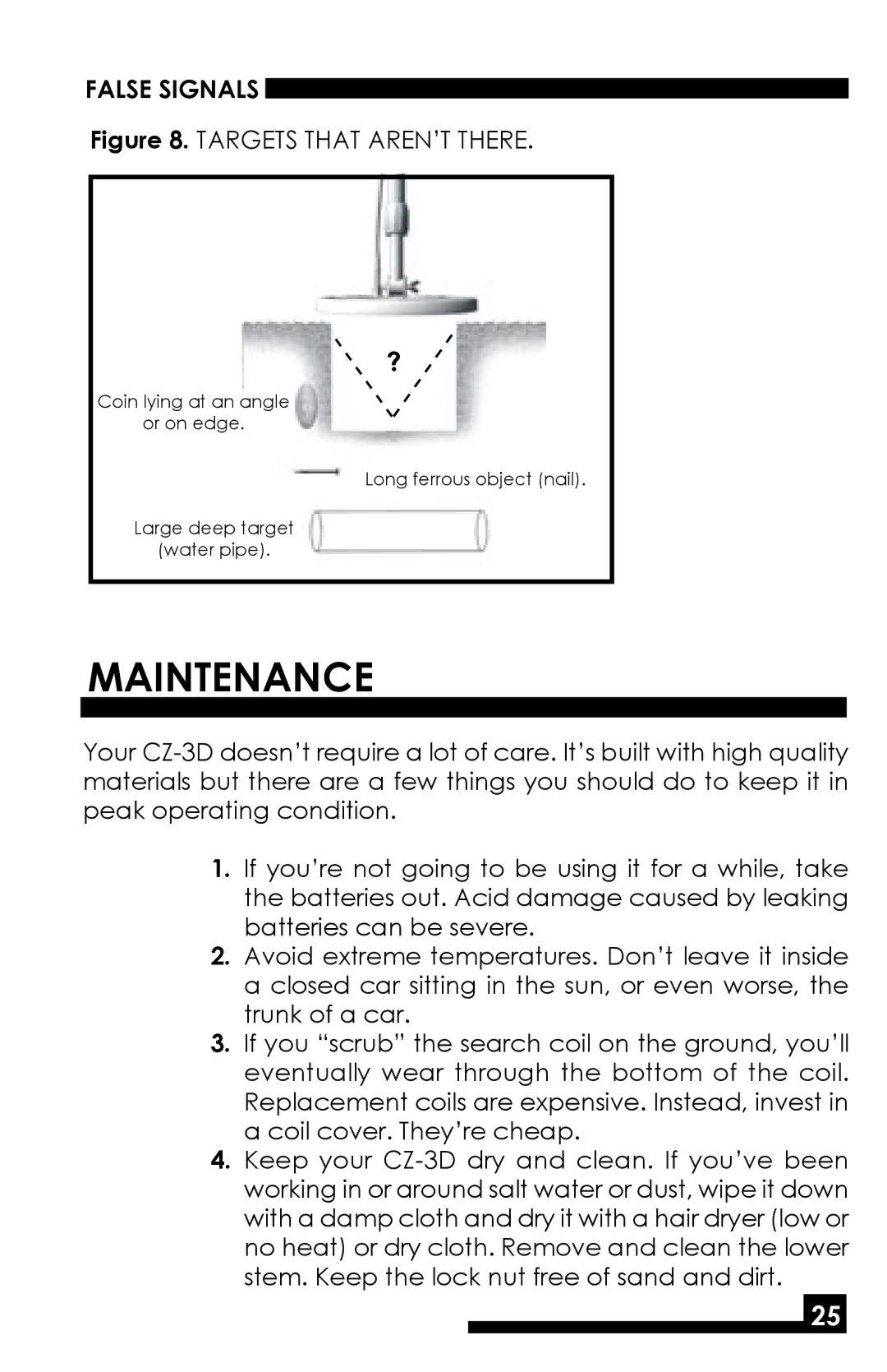 Fisher CZ-3D manual Maintenance, False Signals 