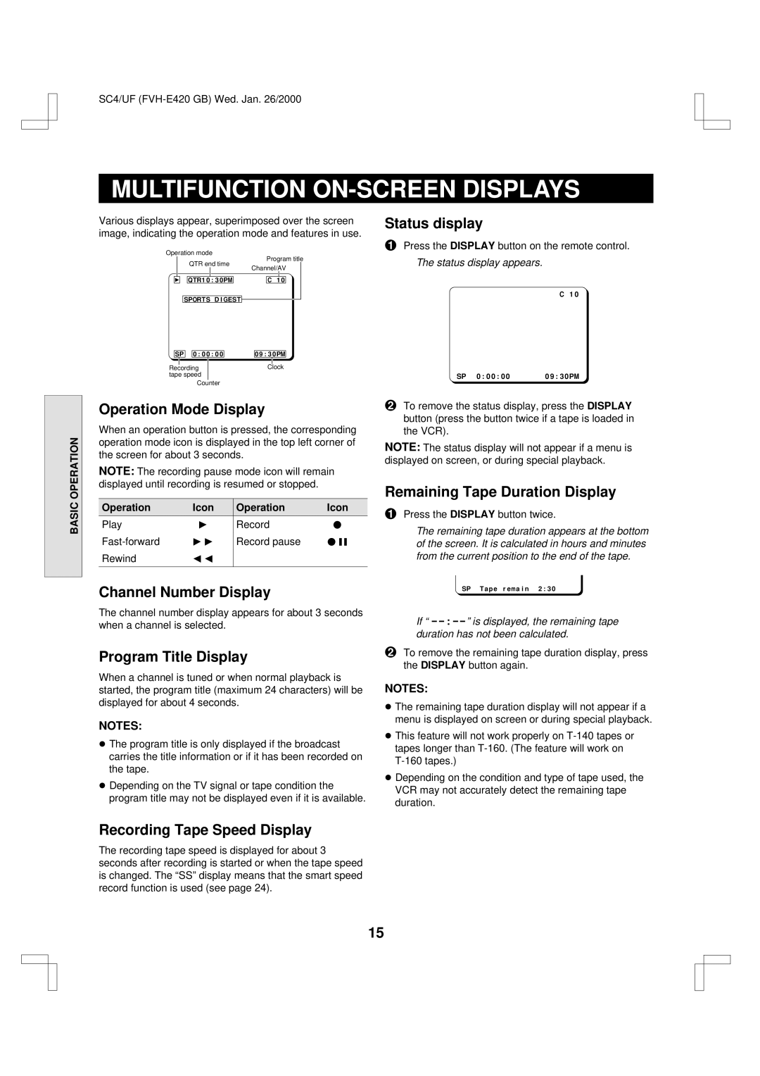 Fisher FVH-E420 important safety instructions Multifunction ON-SCREEN Displays 