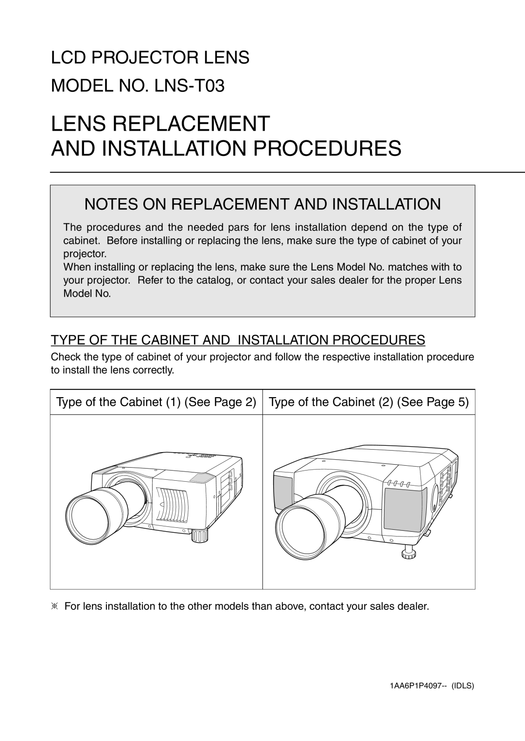 Fisher LNS-T03 manual Lens Replacement Installation Procedures 