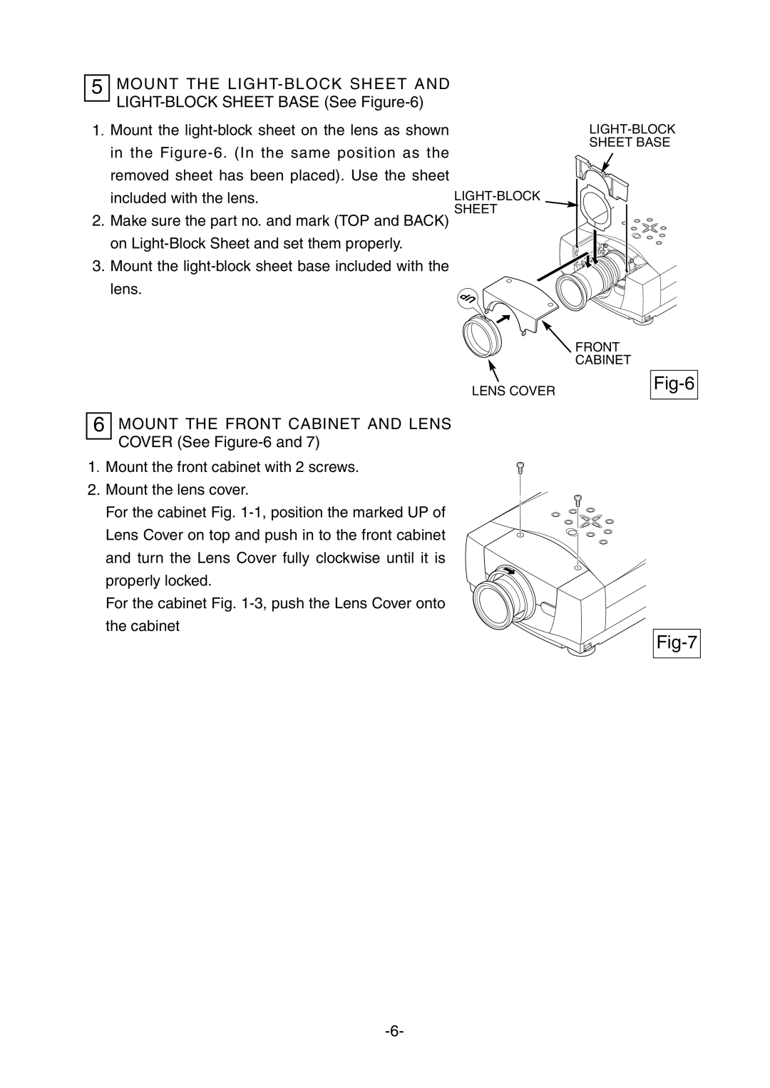 Fisher LNS-T31A, LNS-T32, LNS-W31A manual Fig-6 Fig-7 