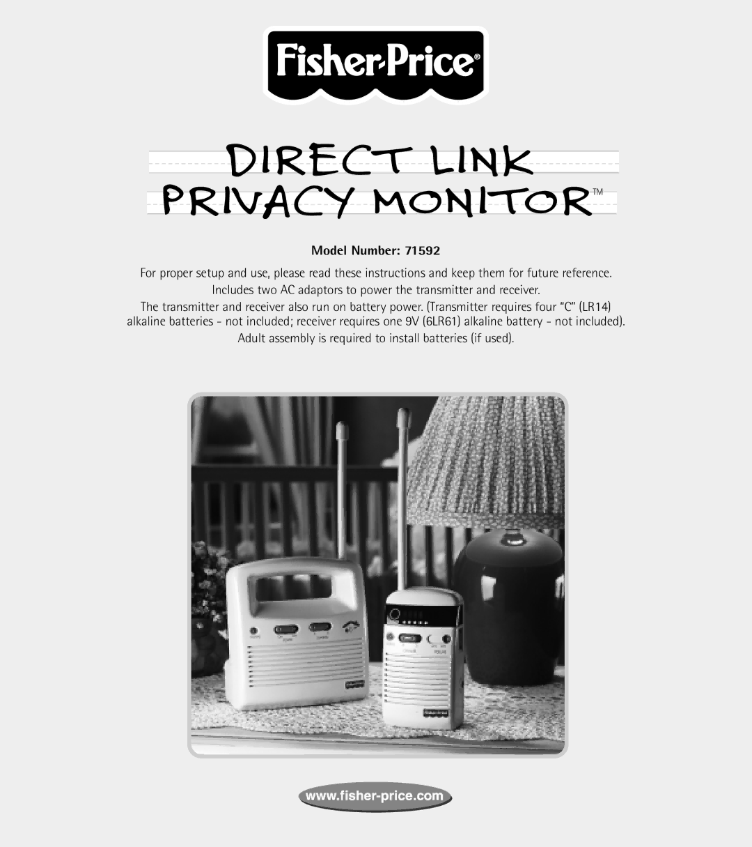 Fisher-Price 71592 manual Direct Link Privacy Monitortm, Model Number 