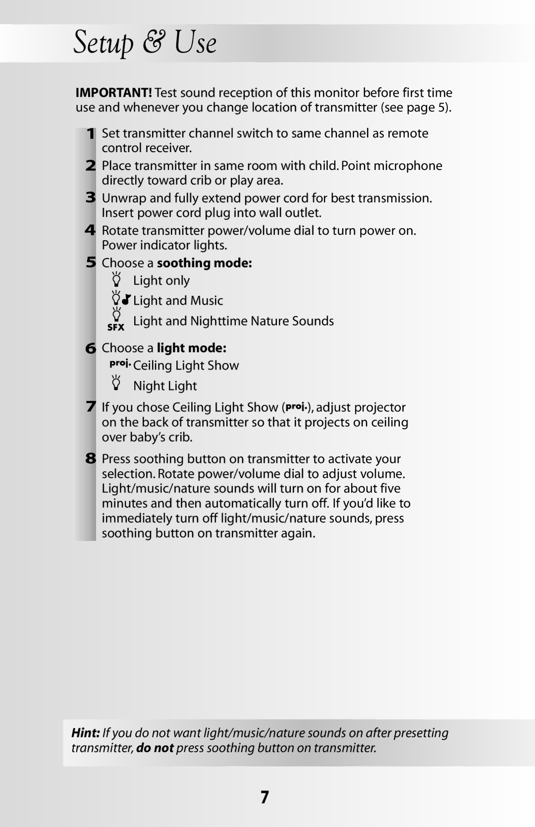 Fisher-Price 71597 instruction sheet Choose a soothing mode 