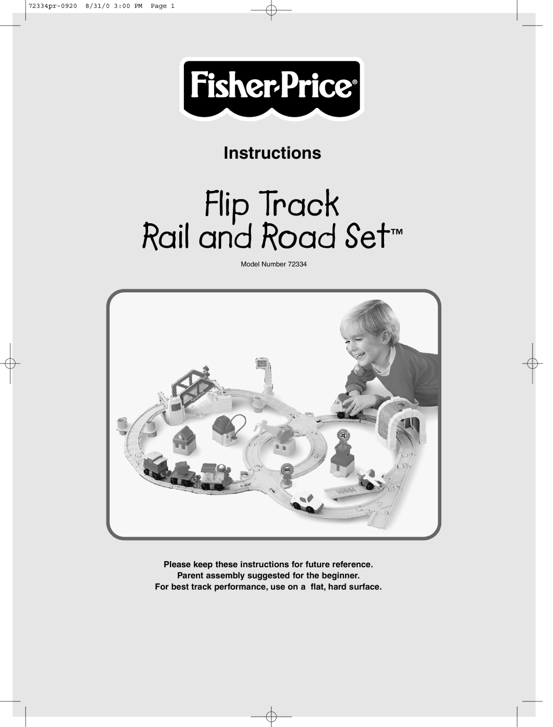 Fisher-Price 72334 manual Flip Track Rail and Road Set 