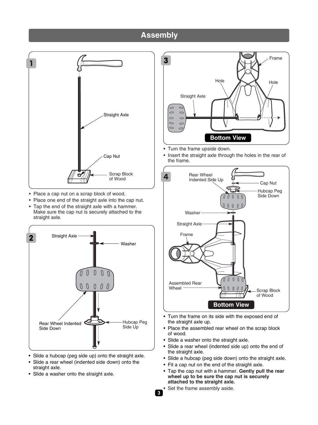 Fisher-Price 72639 instruction sheet Assembly, Bottom View 