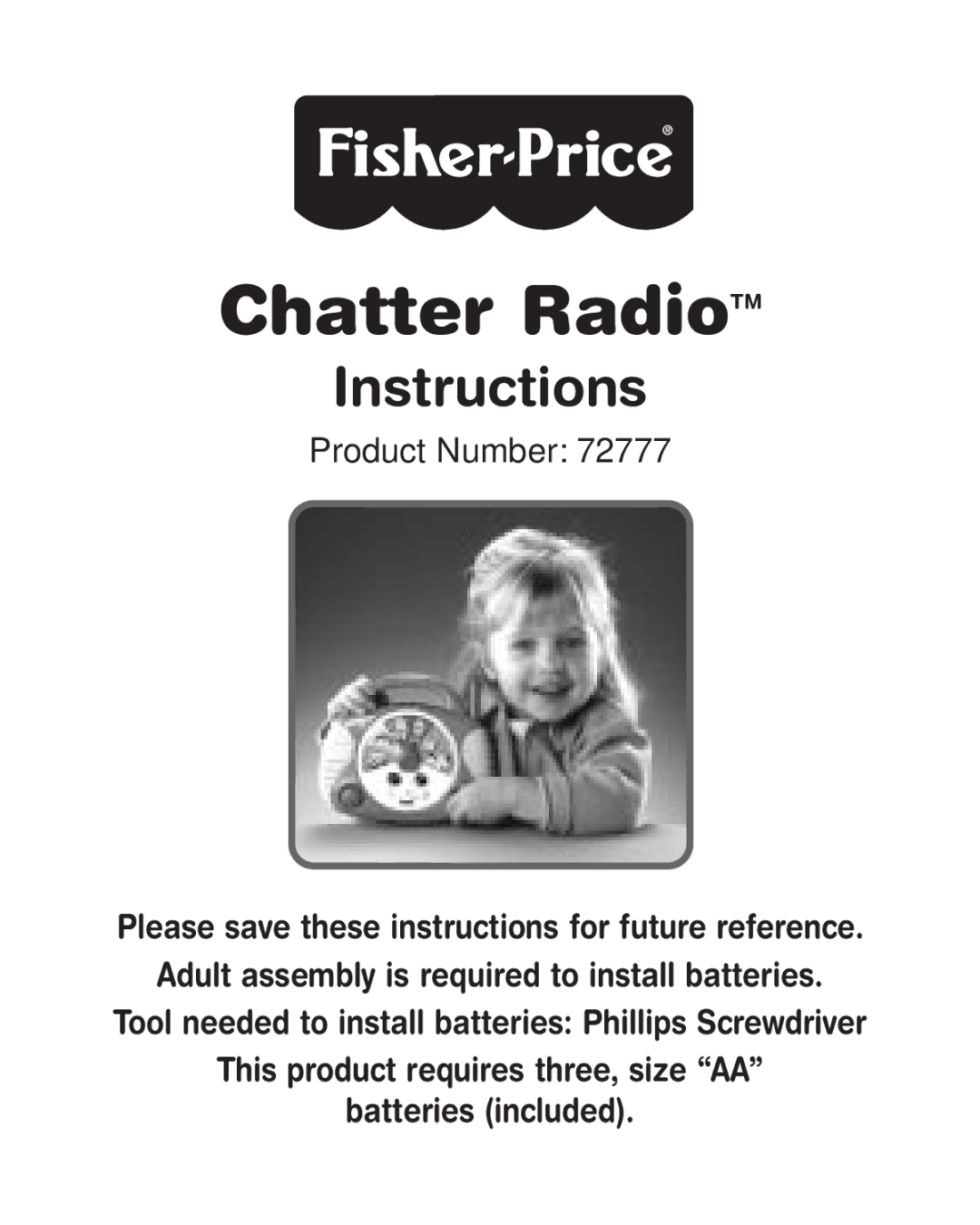 Fisher-Price 72777 manual Chatter RadioTM 