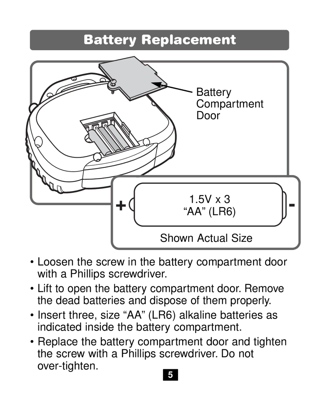 Fisher-Price 72777 manual Battery Replacement 