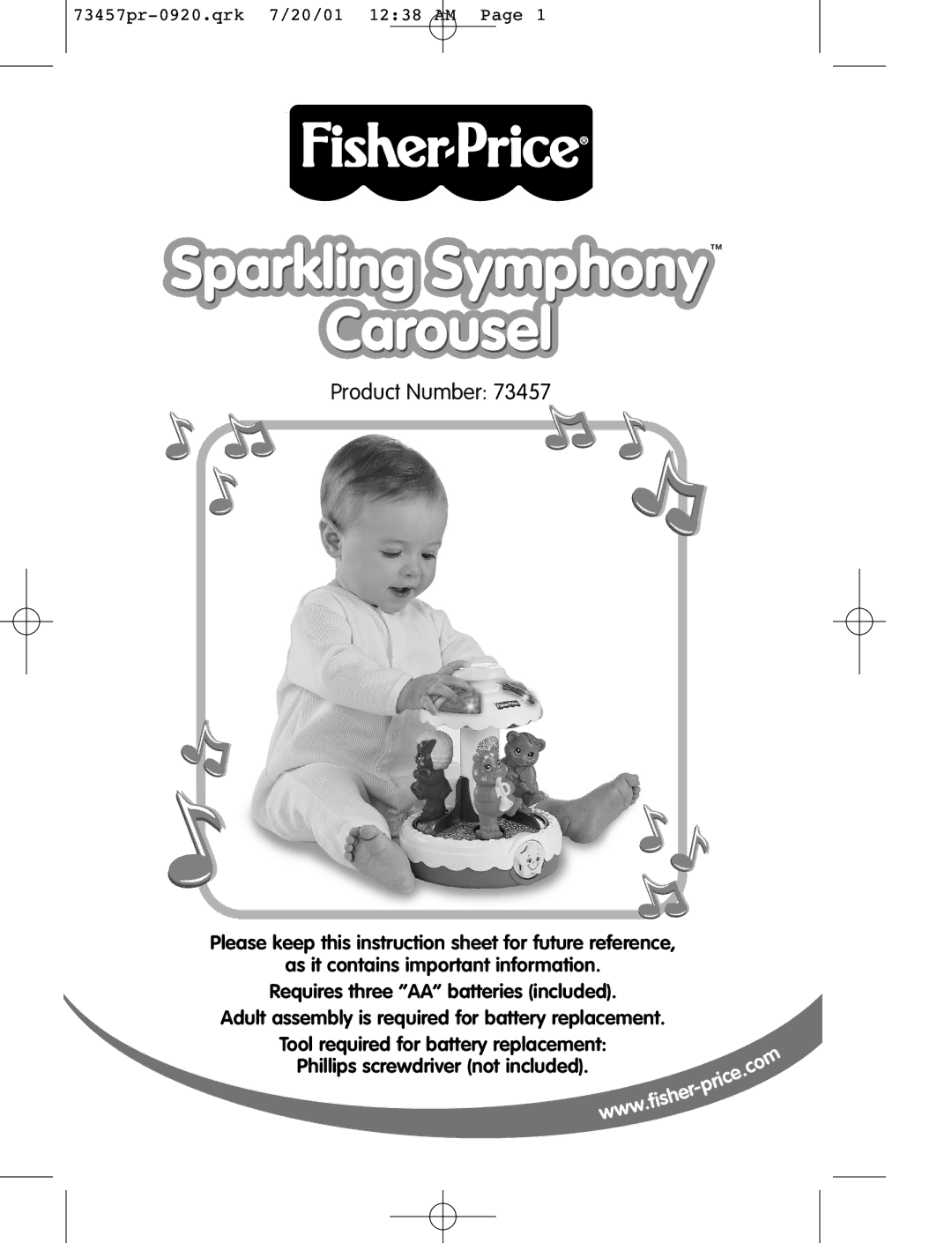 Fisher-Price 73457 instruction sheet Sparkling Symphony Carousel 