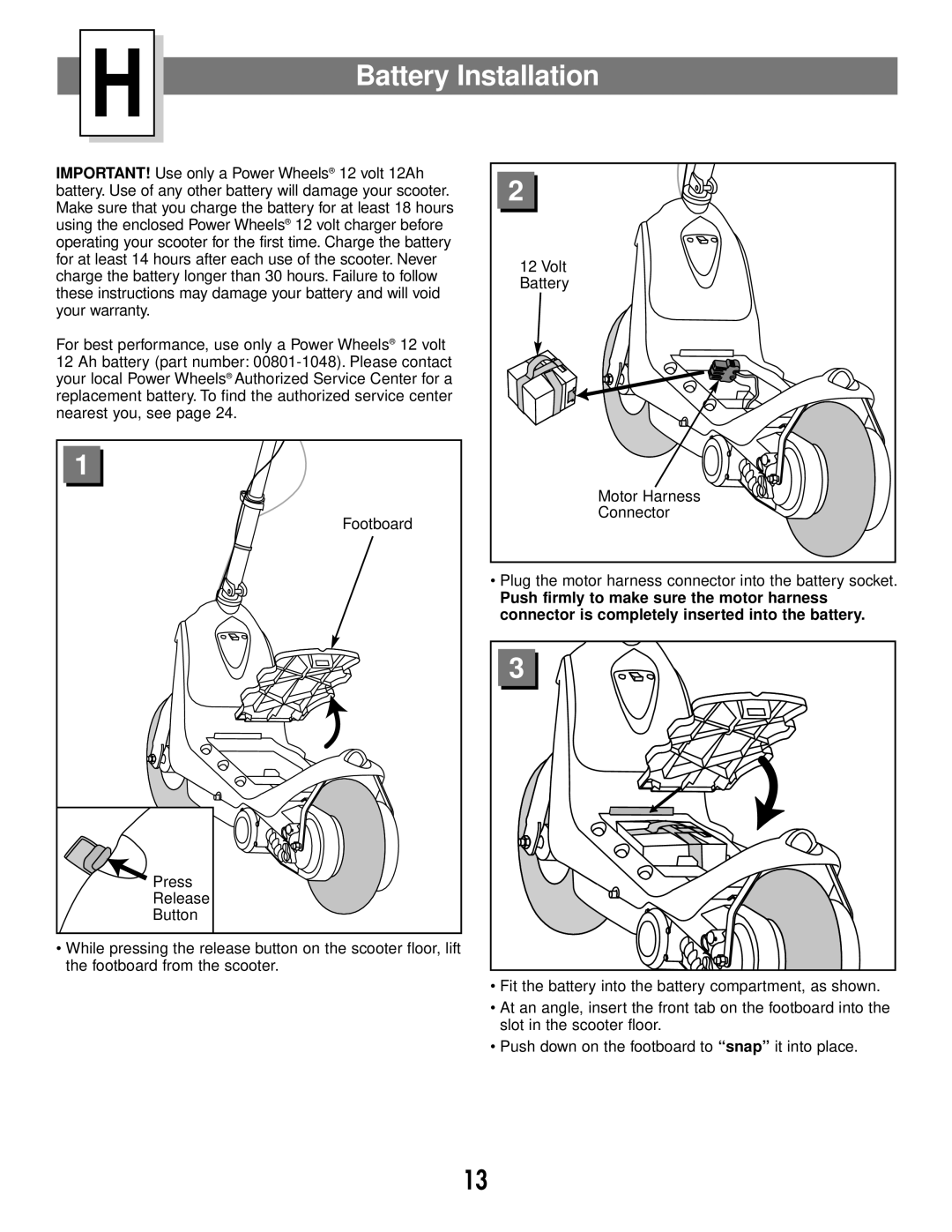 Fisher-Price 73530 owner manual Battery Installation 