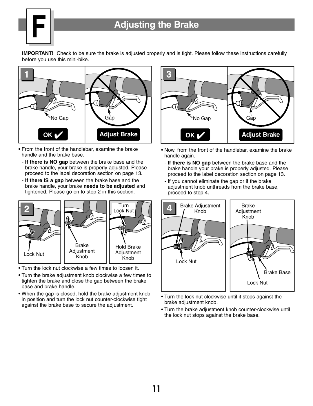 Fisher-Price 73535 owner manual Adjusting the Brake, Adjust Brake 