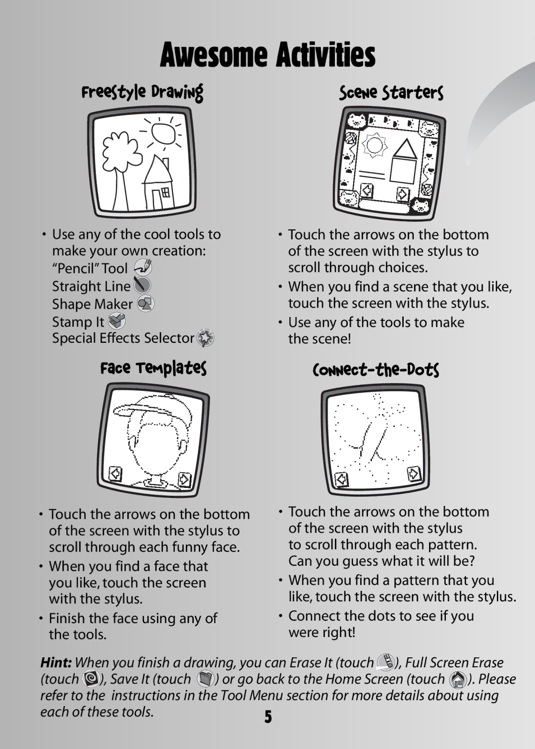 Fisher-Price 73974B-0920 owner manual Freestyle Drawing, Face Templates 