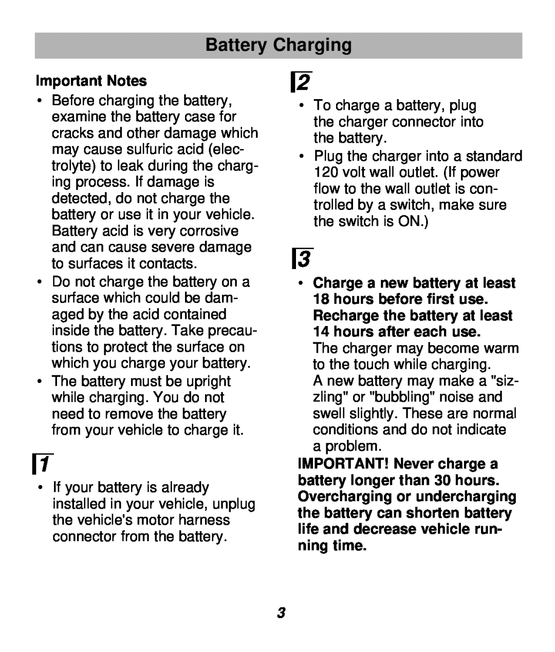 Fisher-Price 74243 owner manual Battery Charging, Important Notes 
