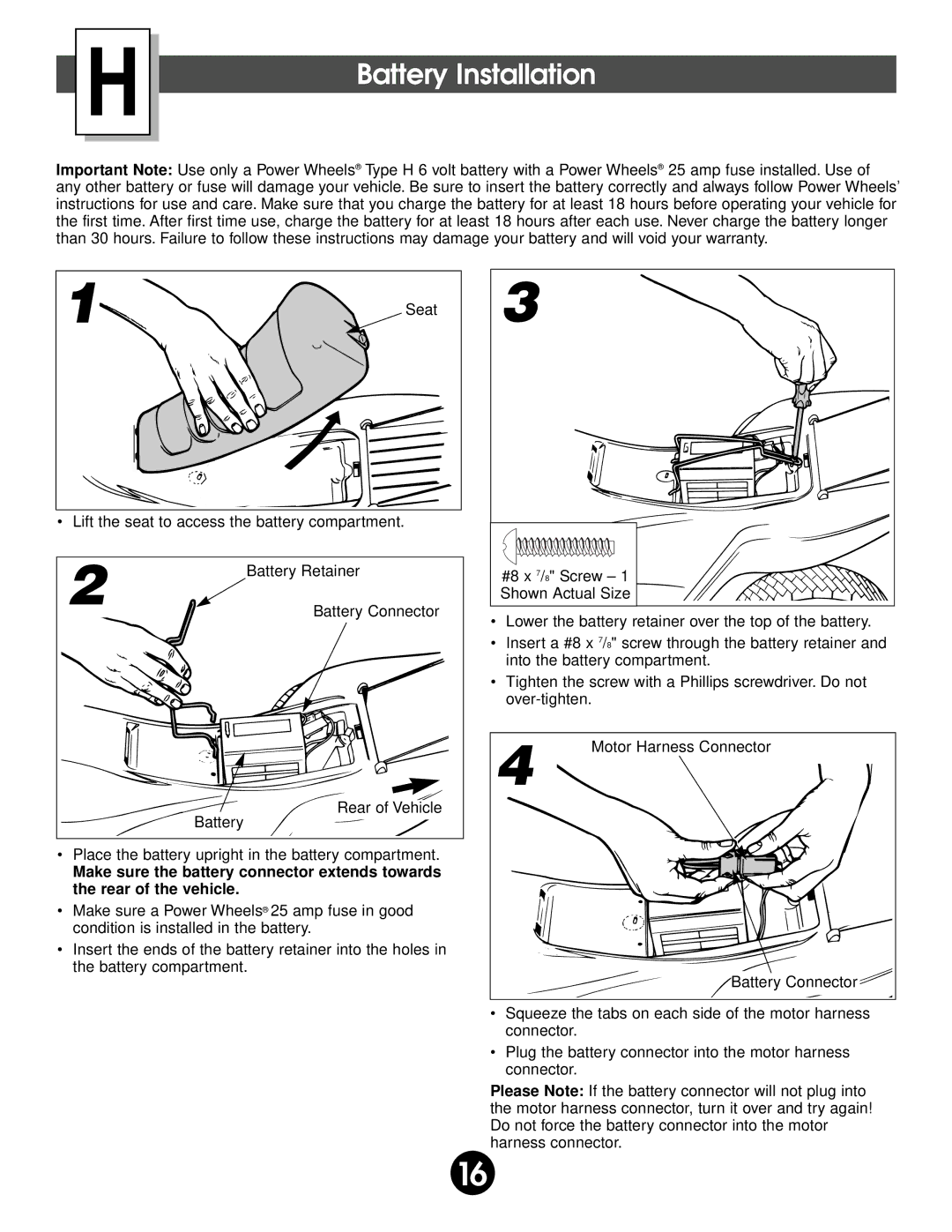 Fisher-Price 74518 owner manual Battery Installation 