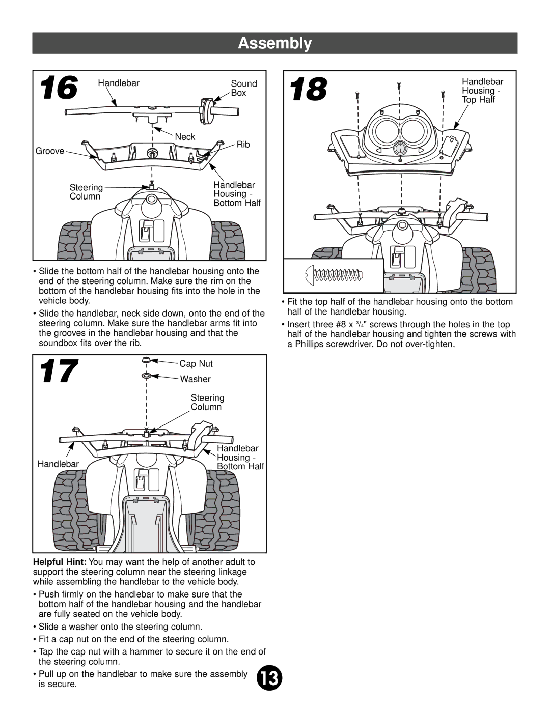 Fisher-Price 74527 owner manual Assembly 