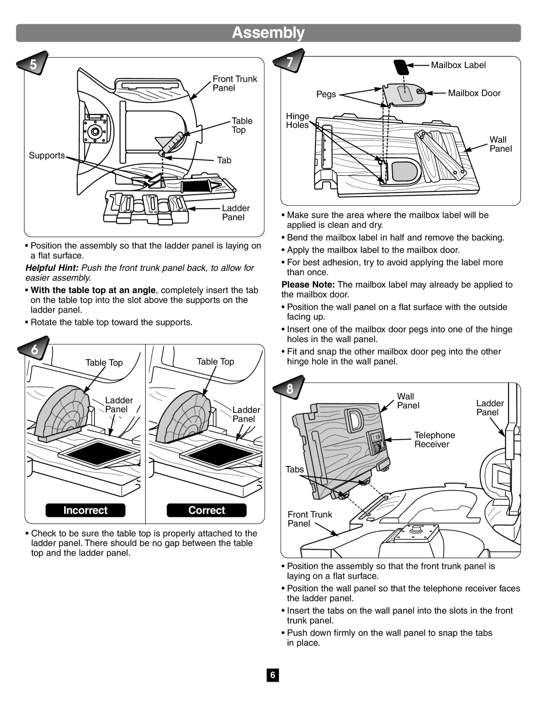 Fisher-Price 75972 manual Incorrect, Correct 