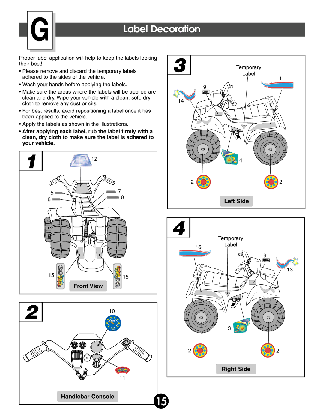 Fisher-Price 76950 owner manual Label Decoration 