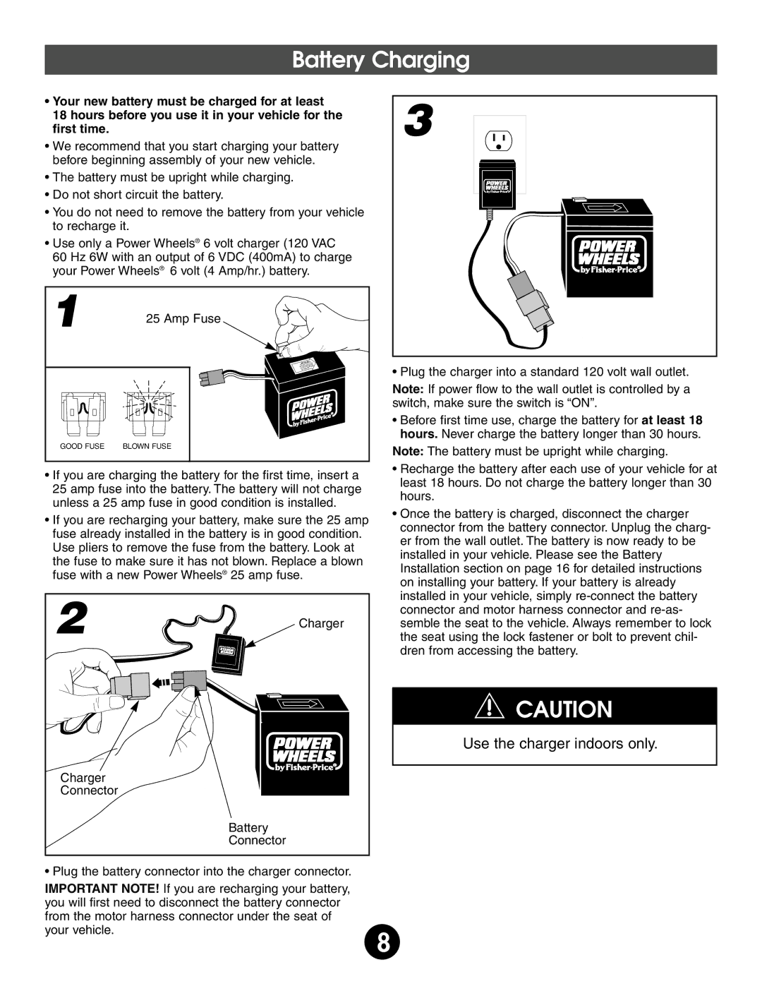 Fisher-Price 76950 owner manual Good Fuse Blown Fuse 