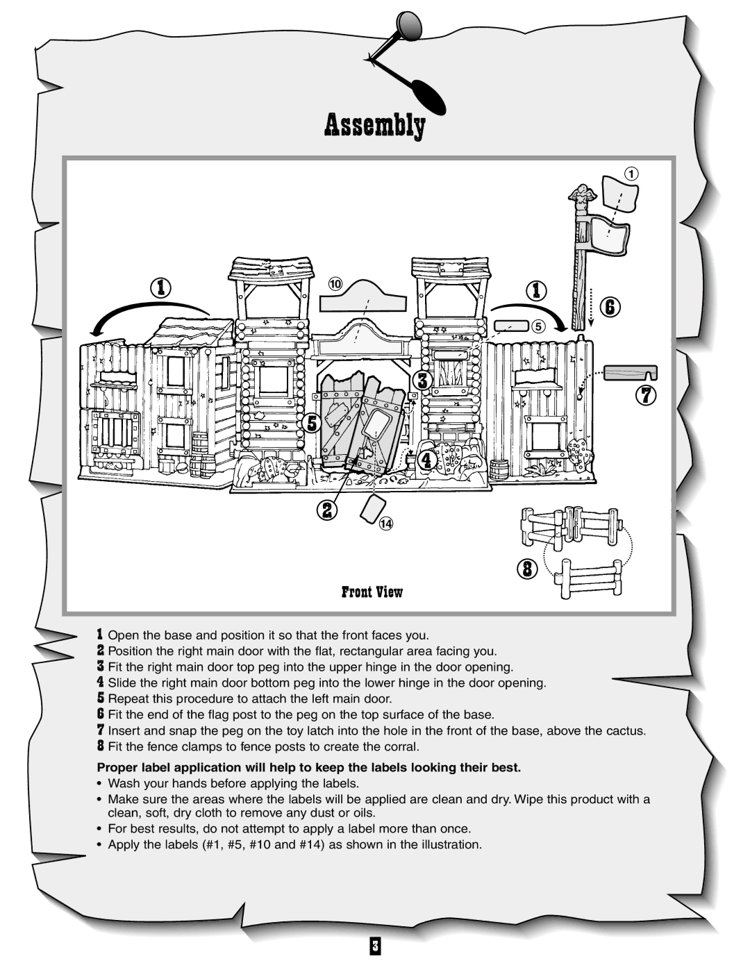 Fisher-Price 77029 manual Assembly, Front View 