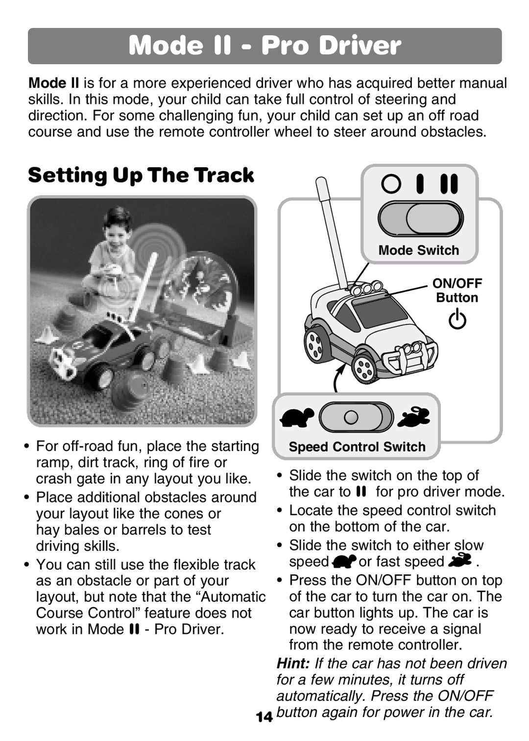 Fisher-Price 77306 instruction sheet Mode II Pro Driver, Setting Up The Track 