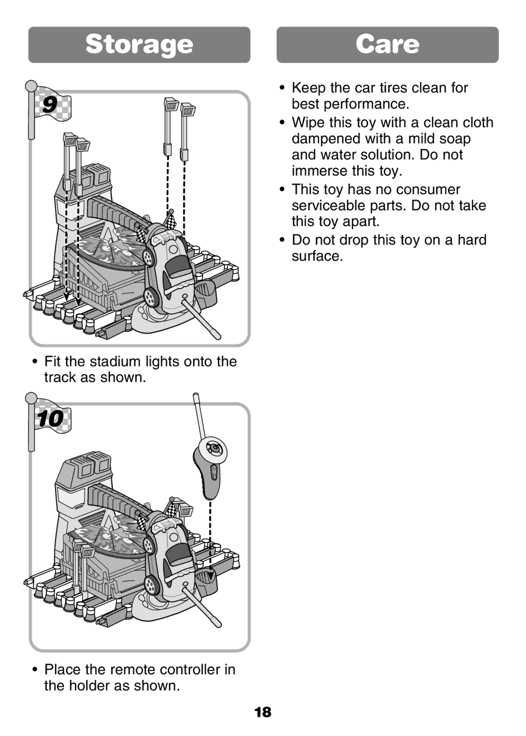 Fisher-Price 77306 instruction sheet StorageCare 