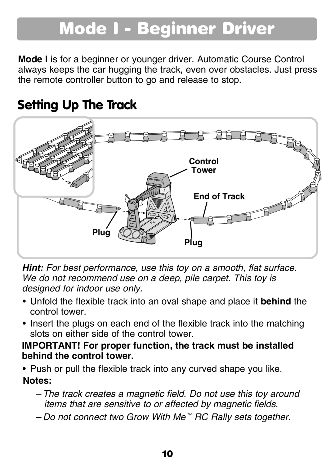 Fisher-Price 77306 instruction sheet Mode I Beginner Driver, Setting Up The Track 