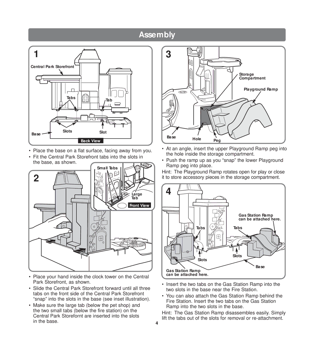 Fisher-Price 77702 instruction sheet Assembly 