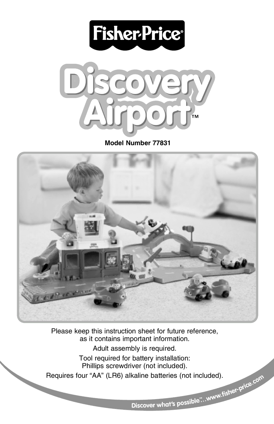 Fisher-Price 77831 instruction sheet Discovery Airport, Model Number 