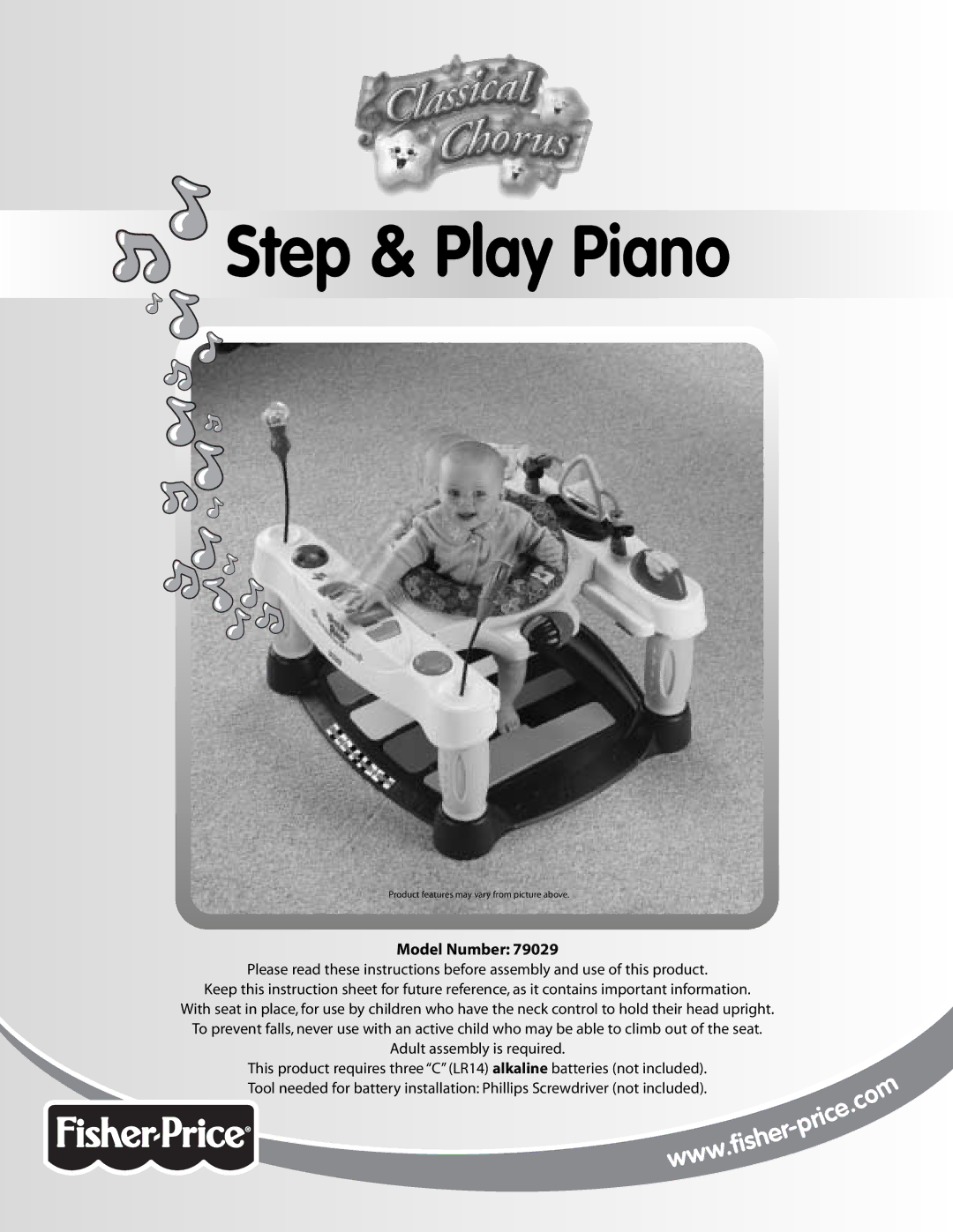 Fisher-Price 79029 instruction sheet Step & Play Piano 