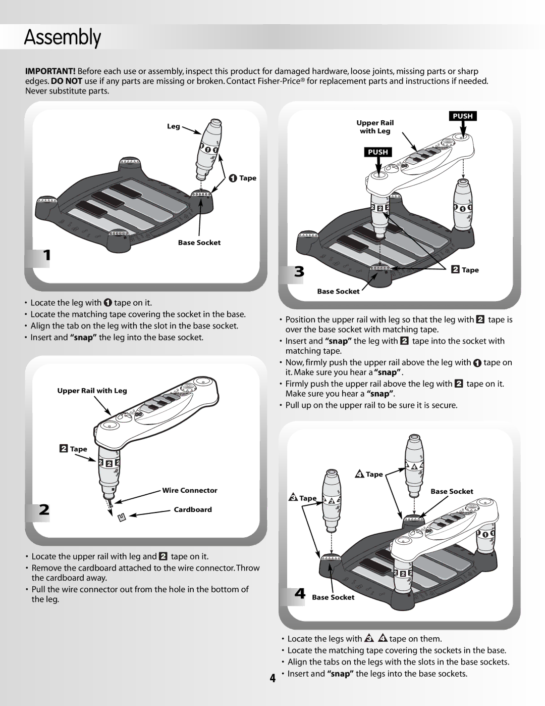 Fisher-Price 79029 instruction sheet Assembly 