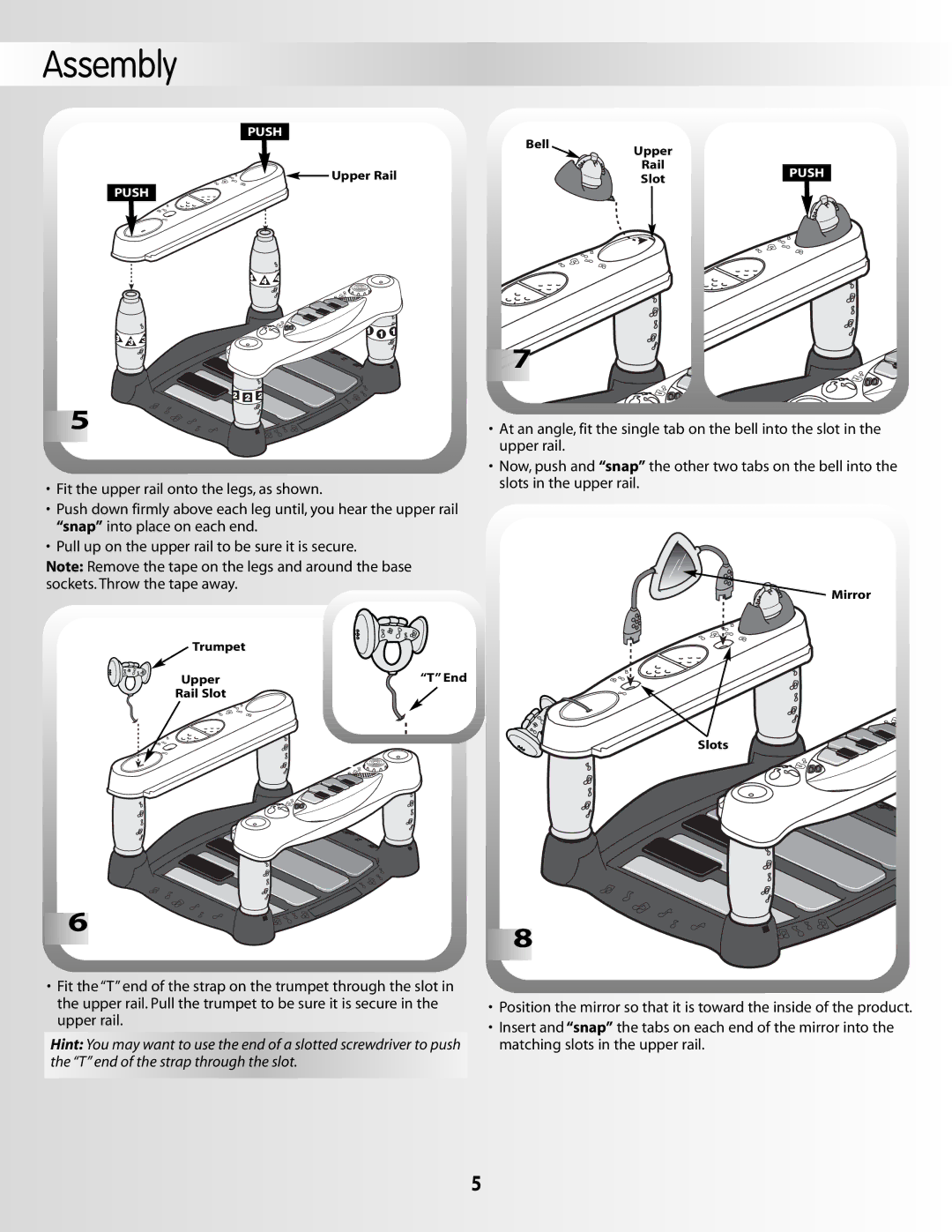 Fisher-Price 79029 instruction sheet Bell Upper Upper Rail 