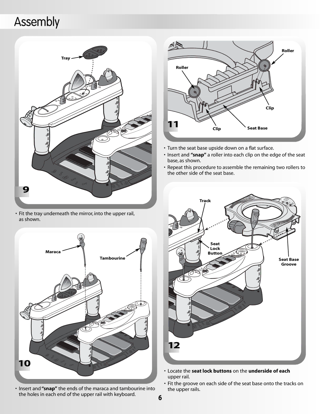 Fisher-Price 79029 instruction sheet Tray Roller Clip 