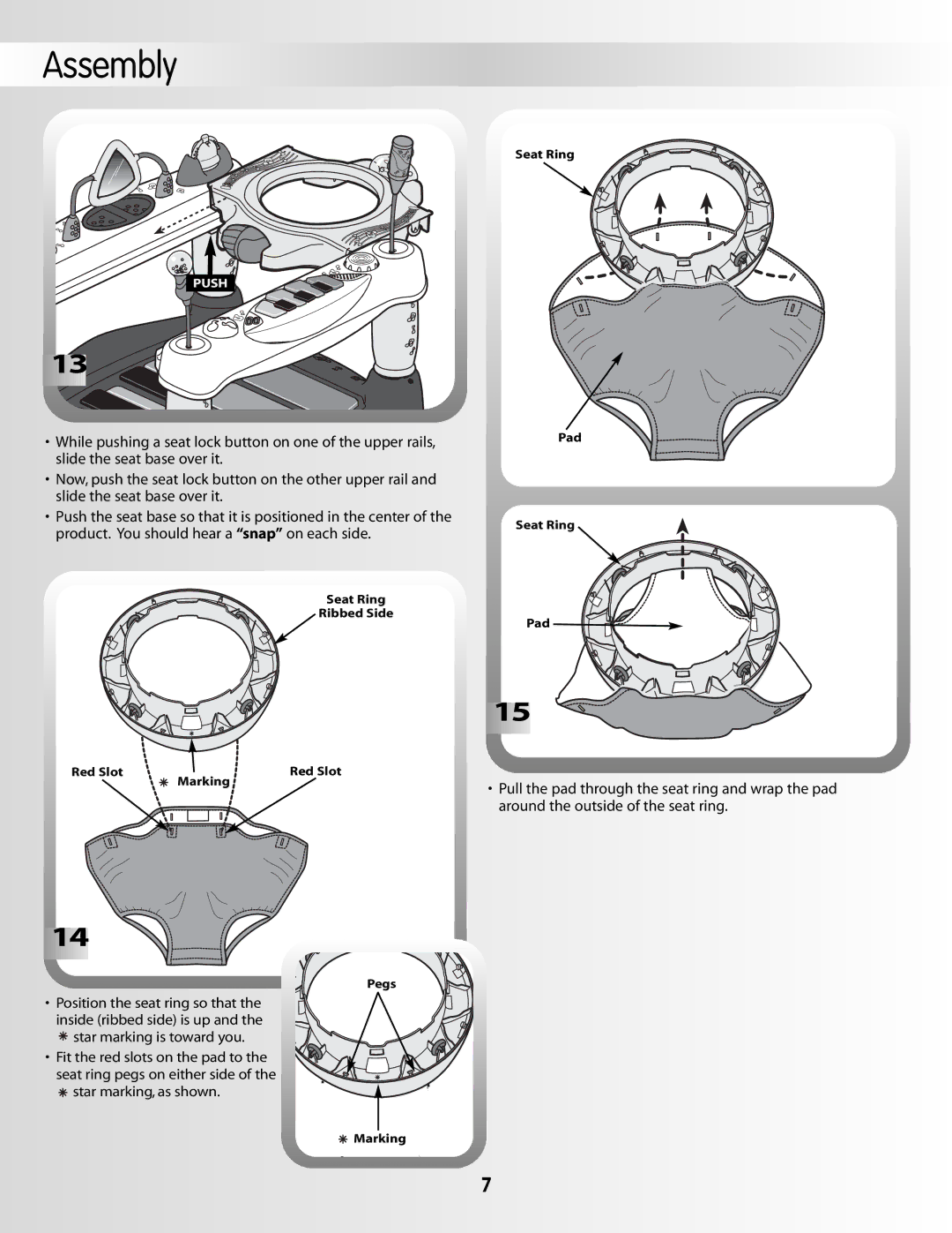 Fisher-Price 79029 instruction sheet Star marking, as shown 