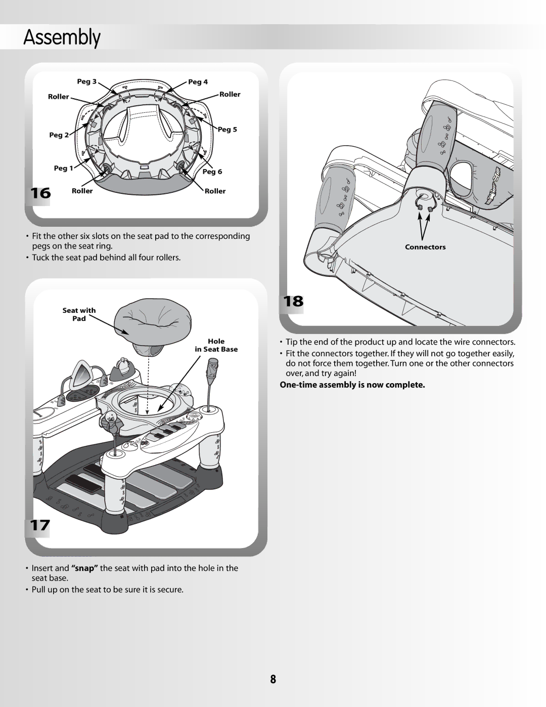 Fisher-Price 79029 instruction sheet One-time assembly is now complete 