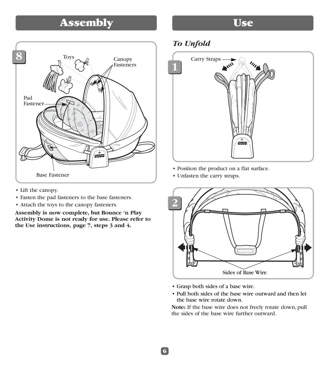 Fisher-Price 79534 manual AssemblyUse, To Unfold 