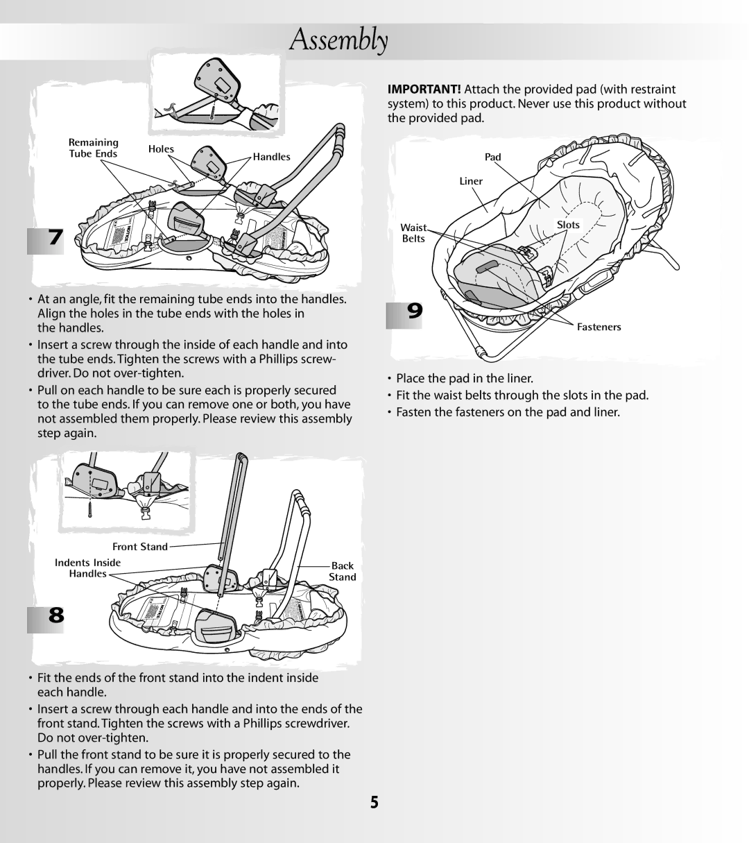 Fisher-Price 79658, 79659 instruction sheet Handles, Step again 