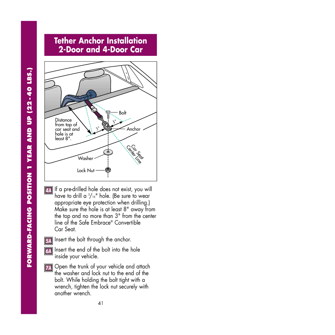 Fisher-Price 79701 owner manual Car, Have to drill a 5/16 hole. Be sure to wear, Appropriate eye protection when drilling 