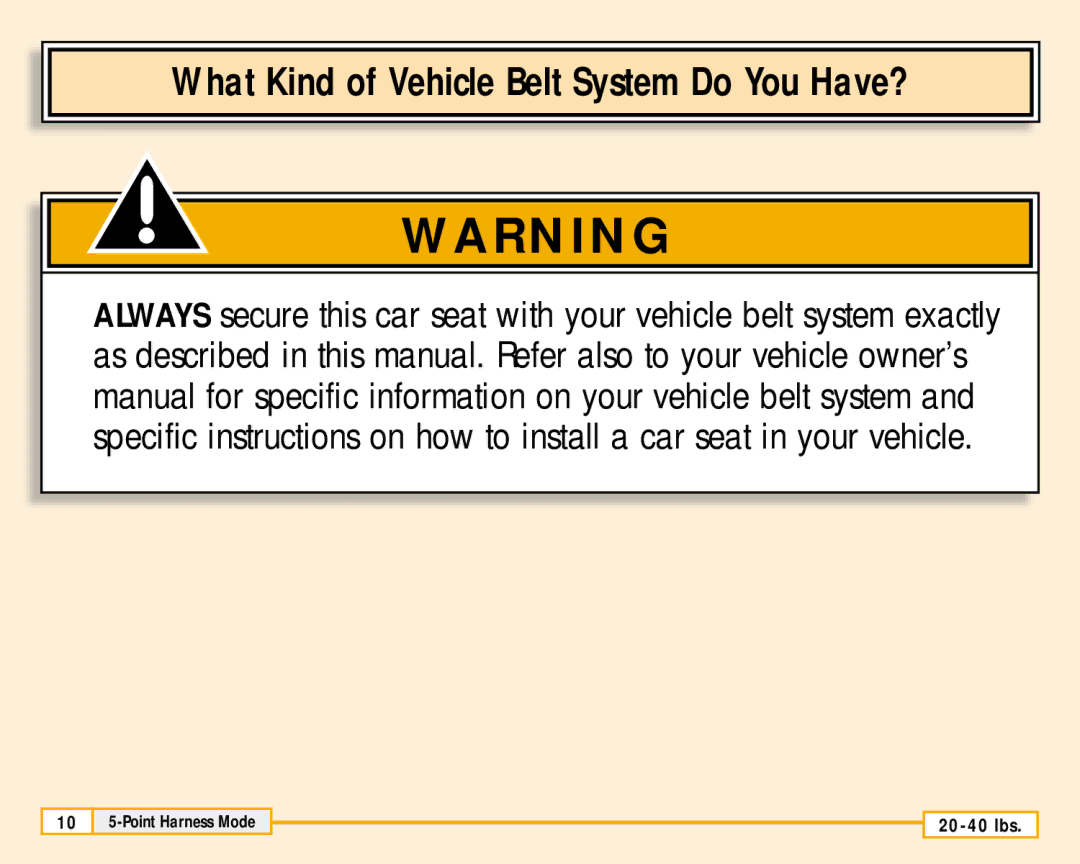 Fisher-Price 79711 owner manual What Kind of Vehicle Belt System Do You Have? 