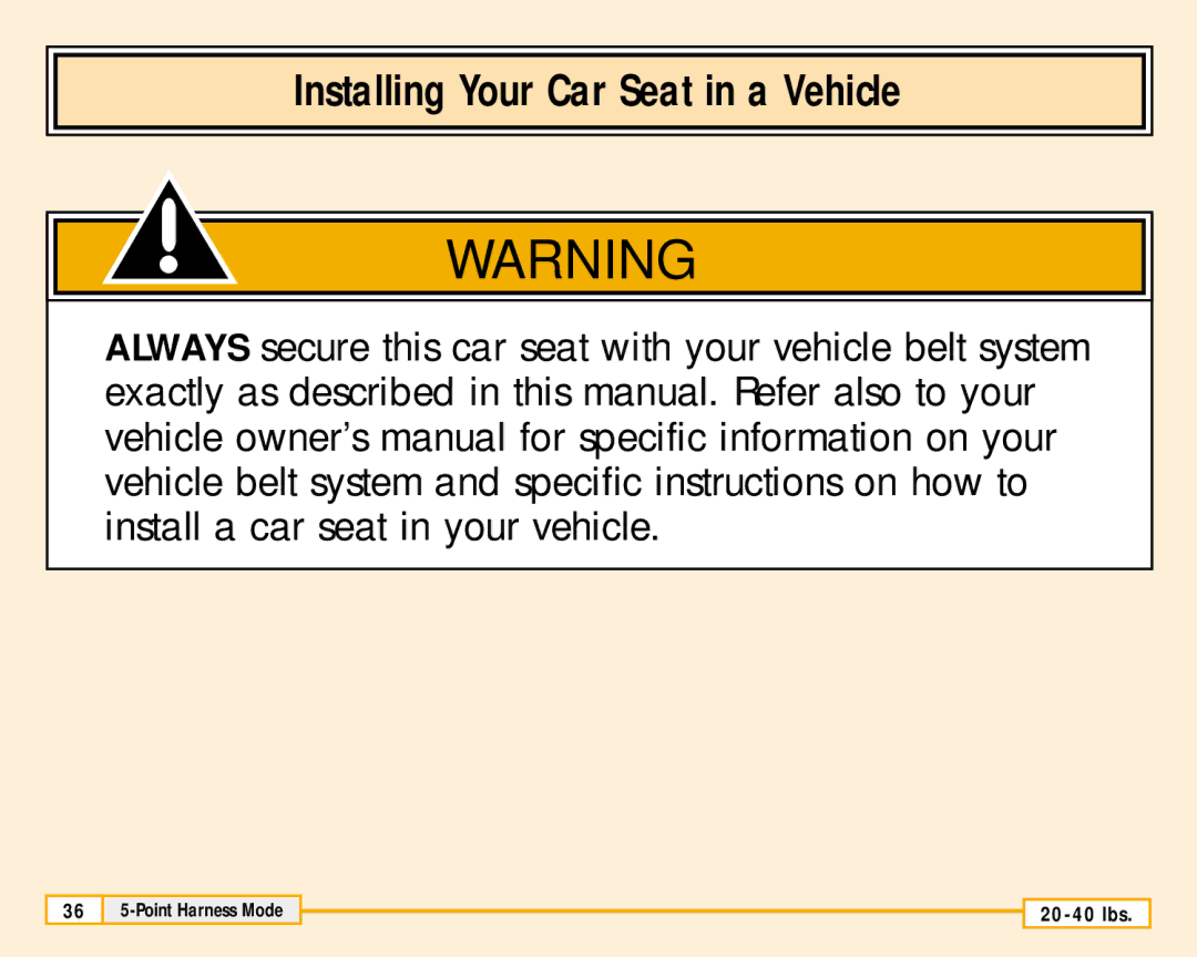 Fisher-Price 79711 owner manual Installing Your Car Seat in a Vehicle 