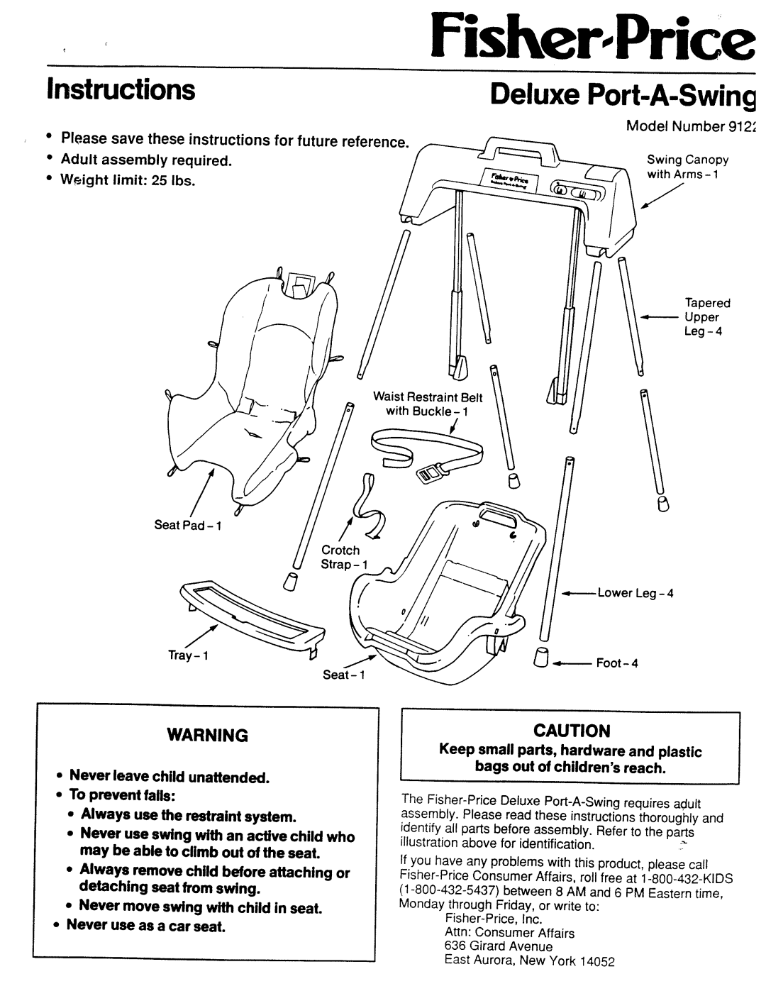 Fisher-Price 9122 manual 