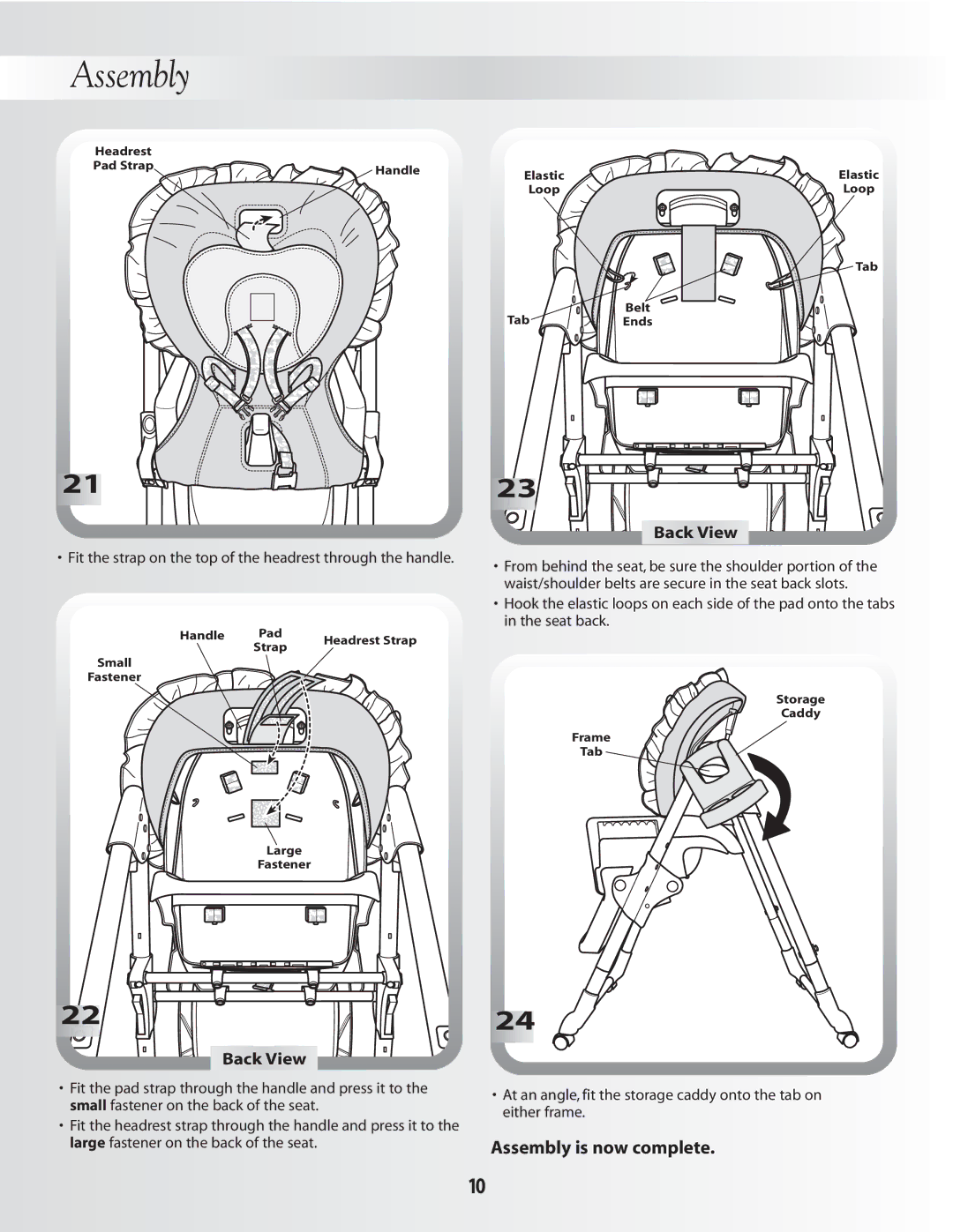 Fisher-Price B0325 instruction sheet Back View 