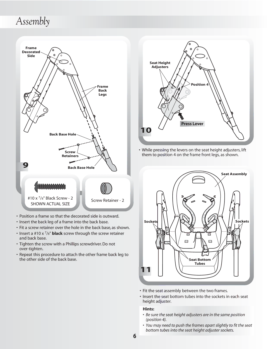 Fisher-Price B0325 instruction sheet Press Lever, Hints 